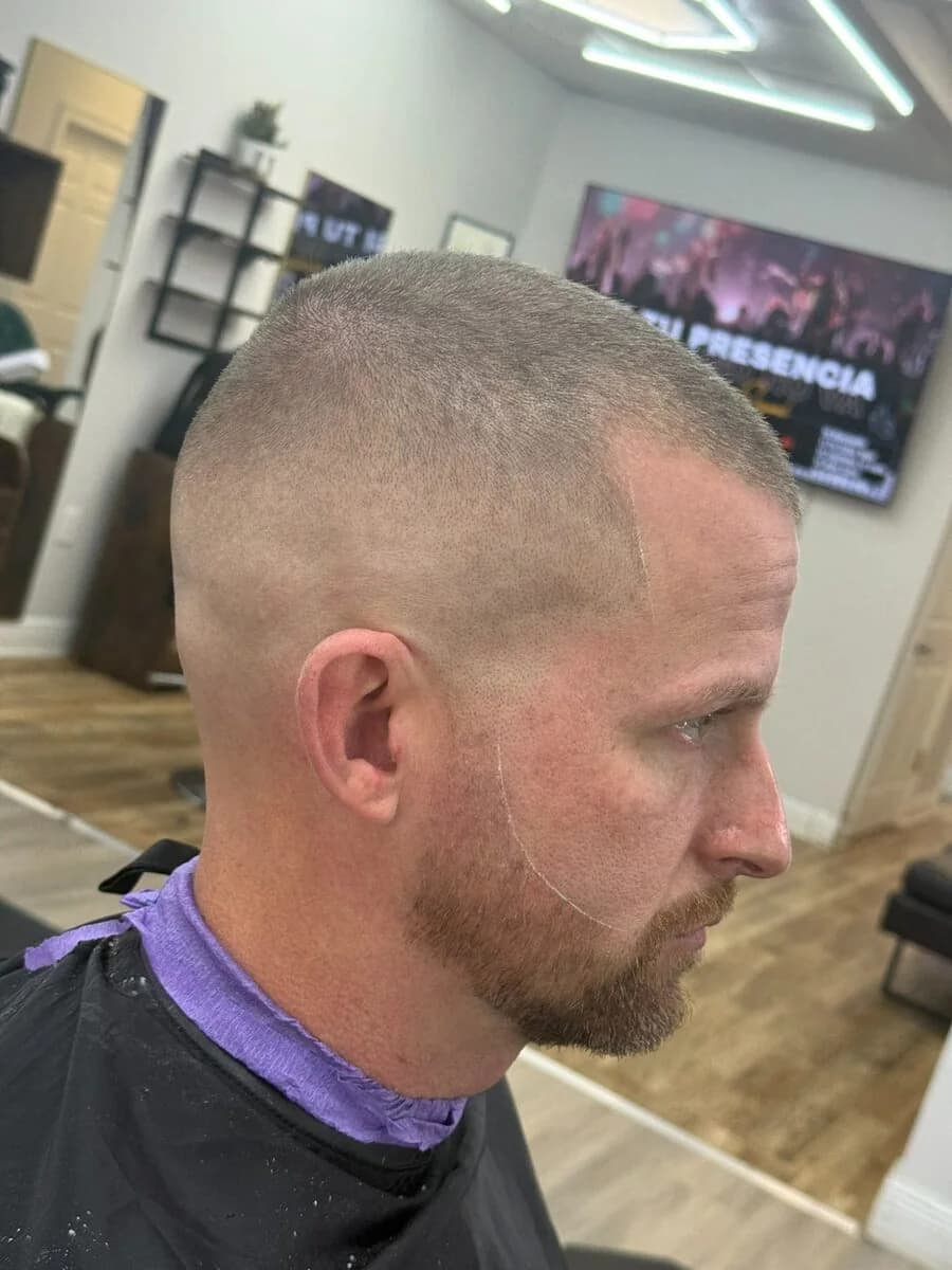 Skin fade with beard at Blessed Barbershop, Daphne — serving Silverhill, AL