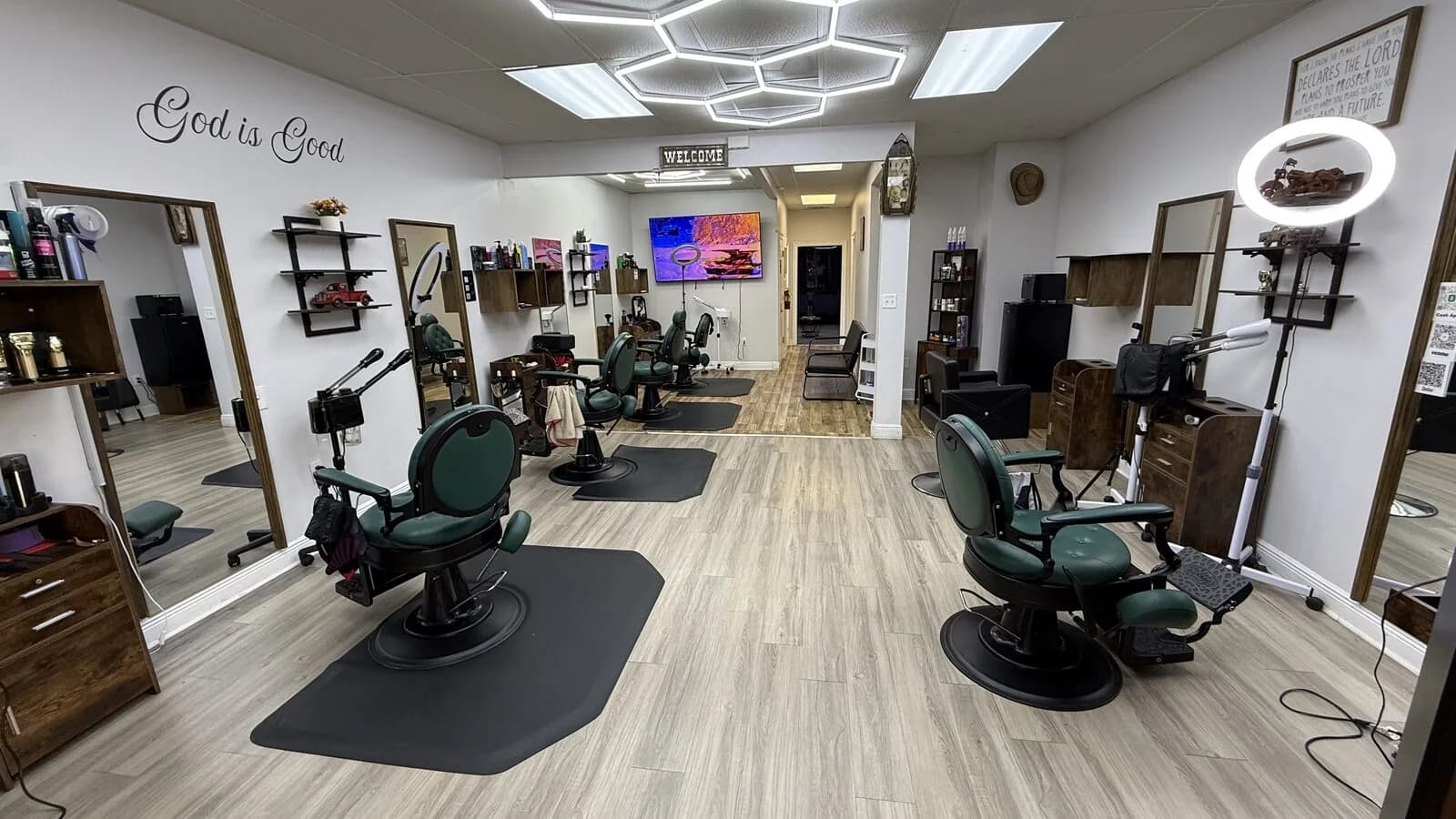 Blessed Barbershop styling stations in Daphne — barber serving Fairhope, AL