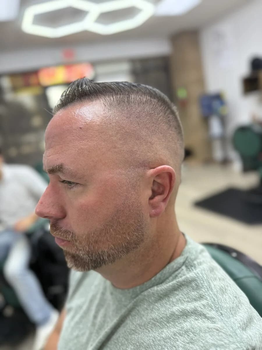 Comb over fade with beard — Blessed Barbershop Daphne AL