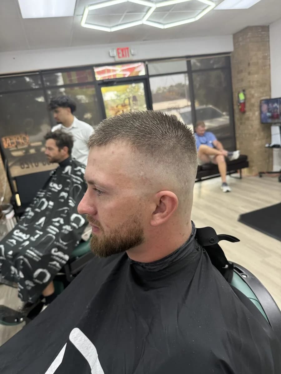 Short fade with beard — Blessed Barbershop Baldwin County