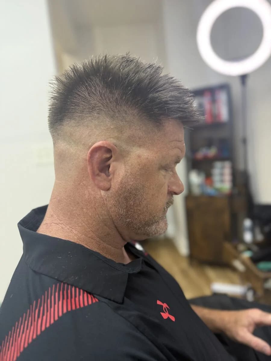 Faux hawk fade with beard — Blessed Barbershop Daphne AL